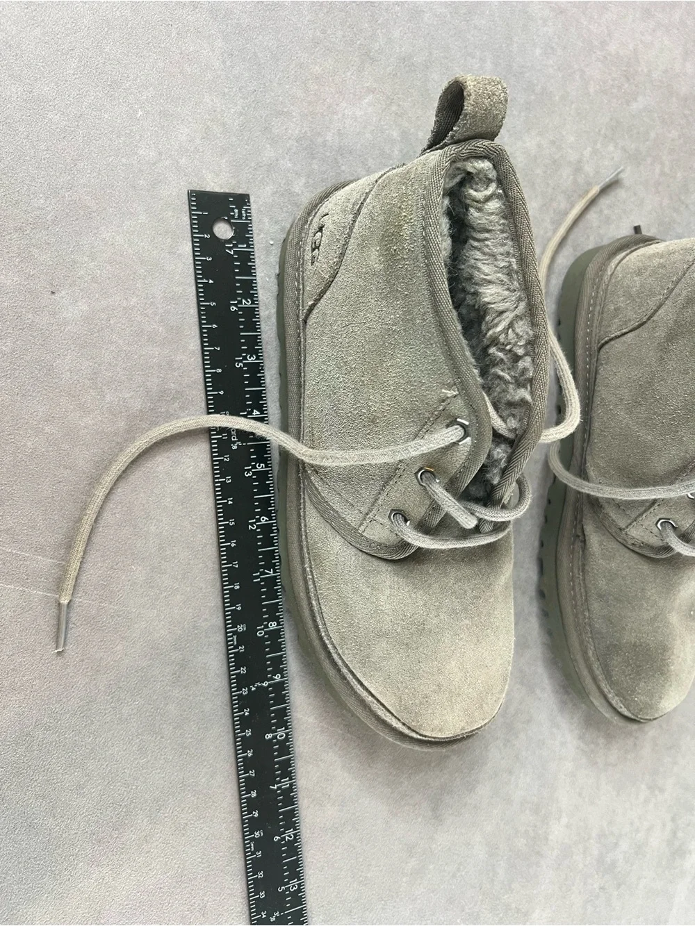UGG Kids Gray Suede Lace-Up Ankle Boots